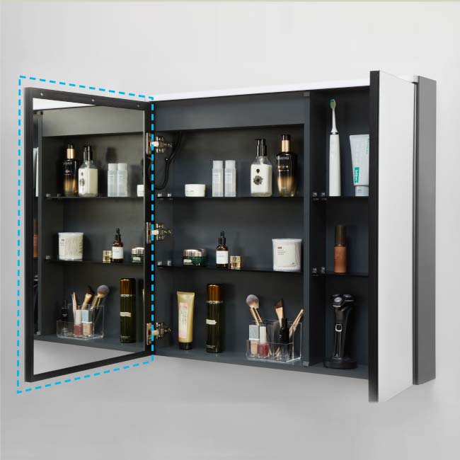 柜门背镜，打开时方便靠近使用。